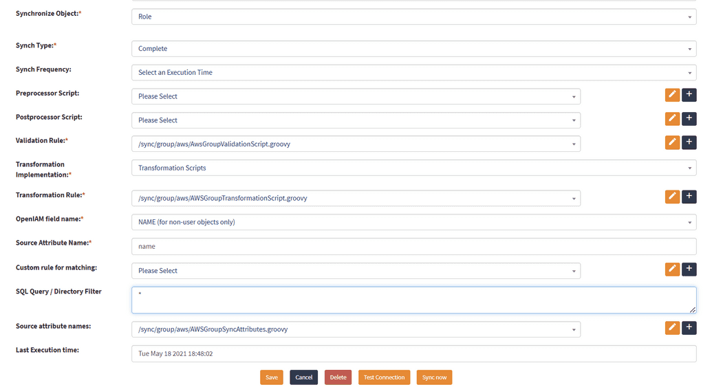Roles search query
