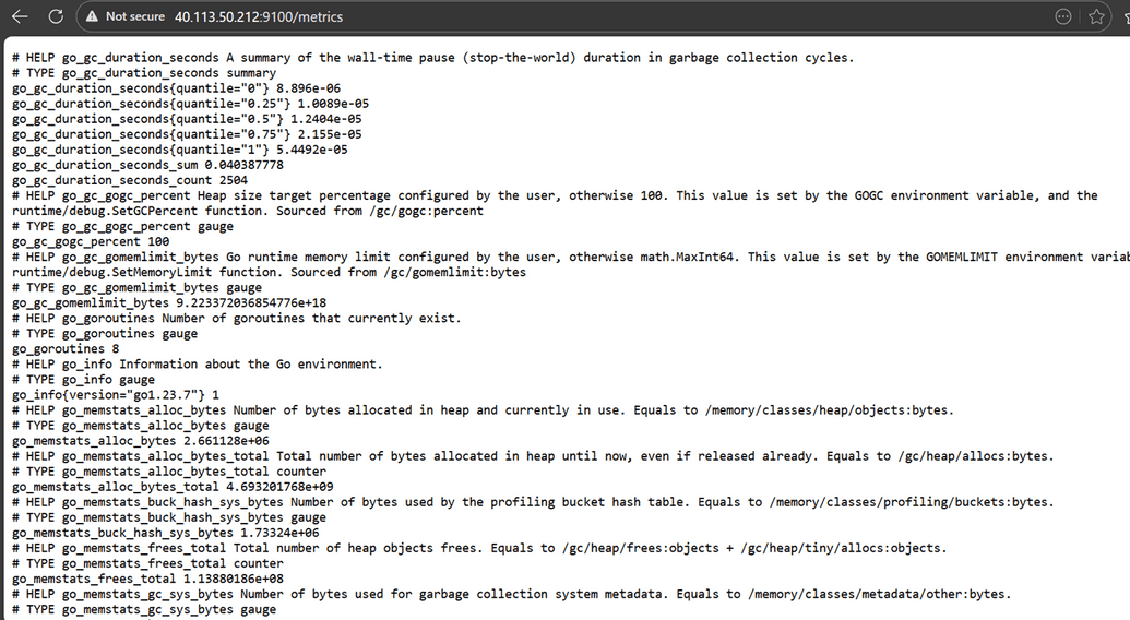 Node exporter metrics