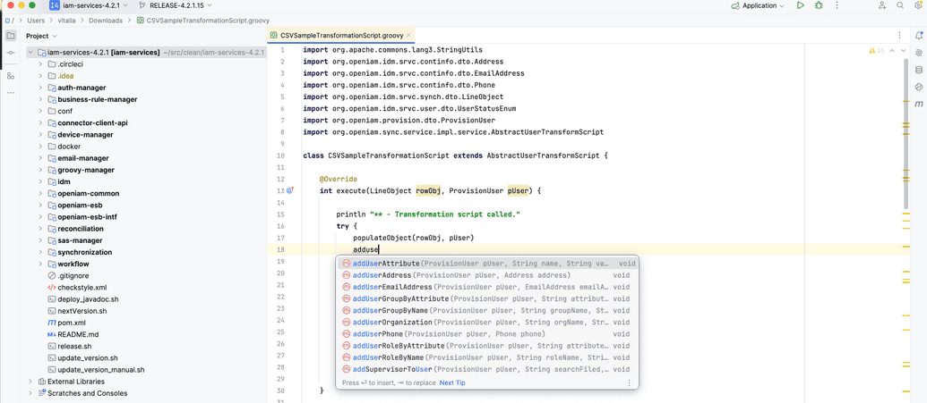 Using source code