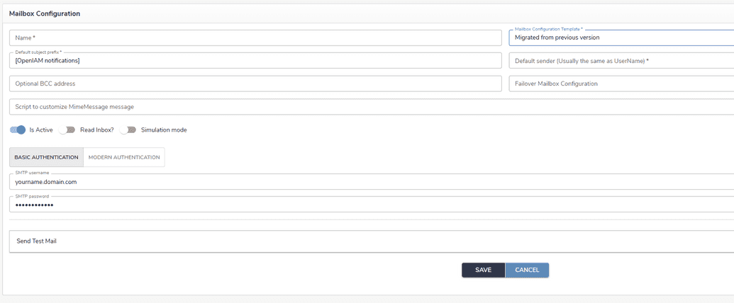Common auth fields