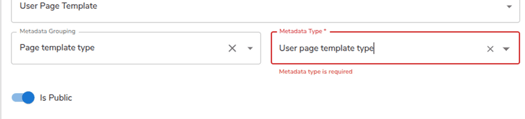 Page template changes