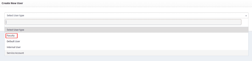 Faculty User Type
