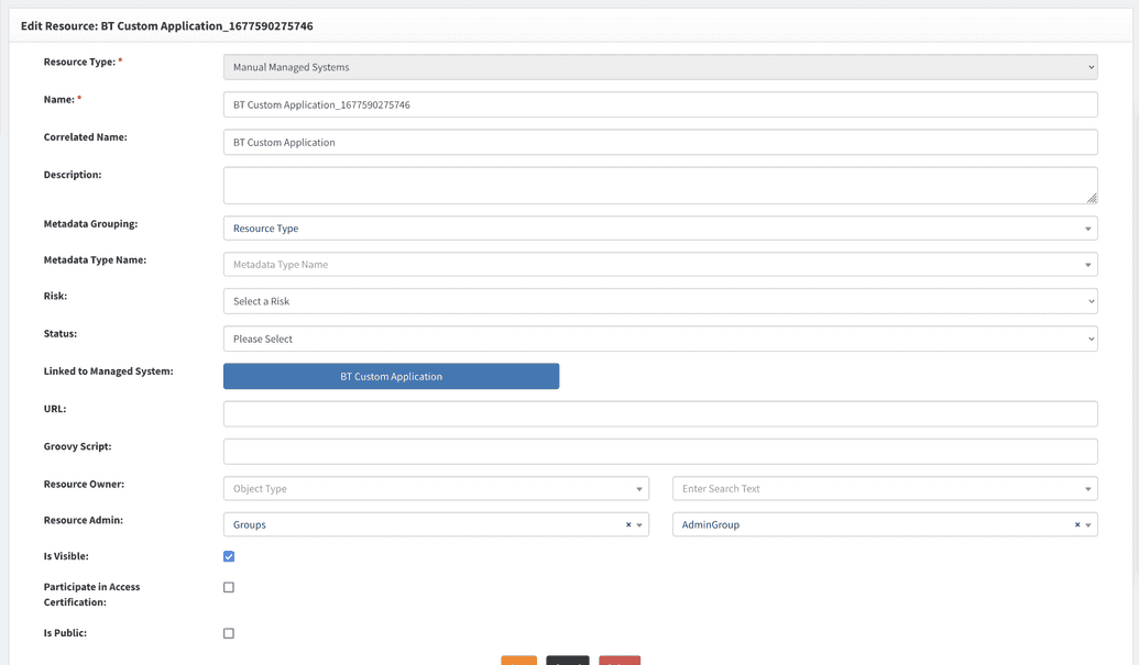 Manual managed system resource