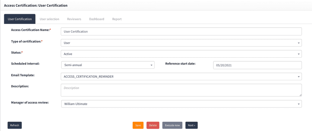 New certification configuration