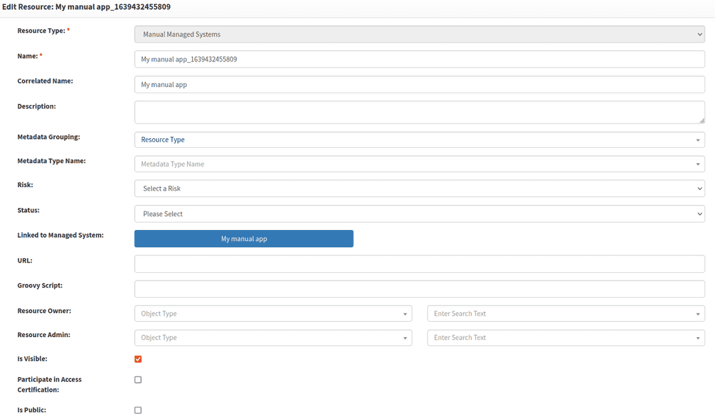 View managed system resource