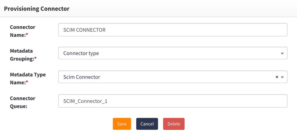 SCIM connector registration queue