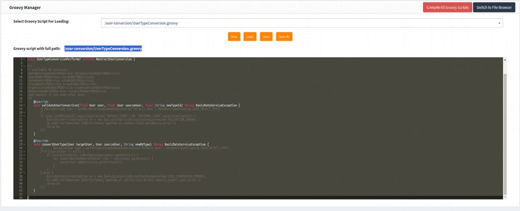 User conversion groovy