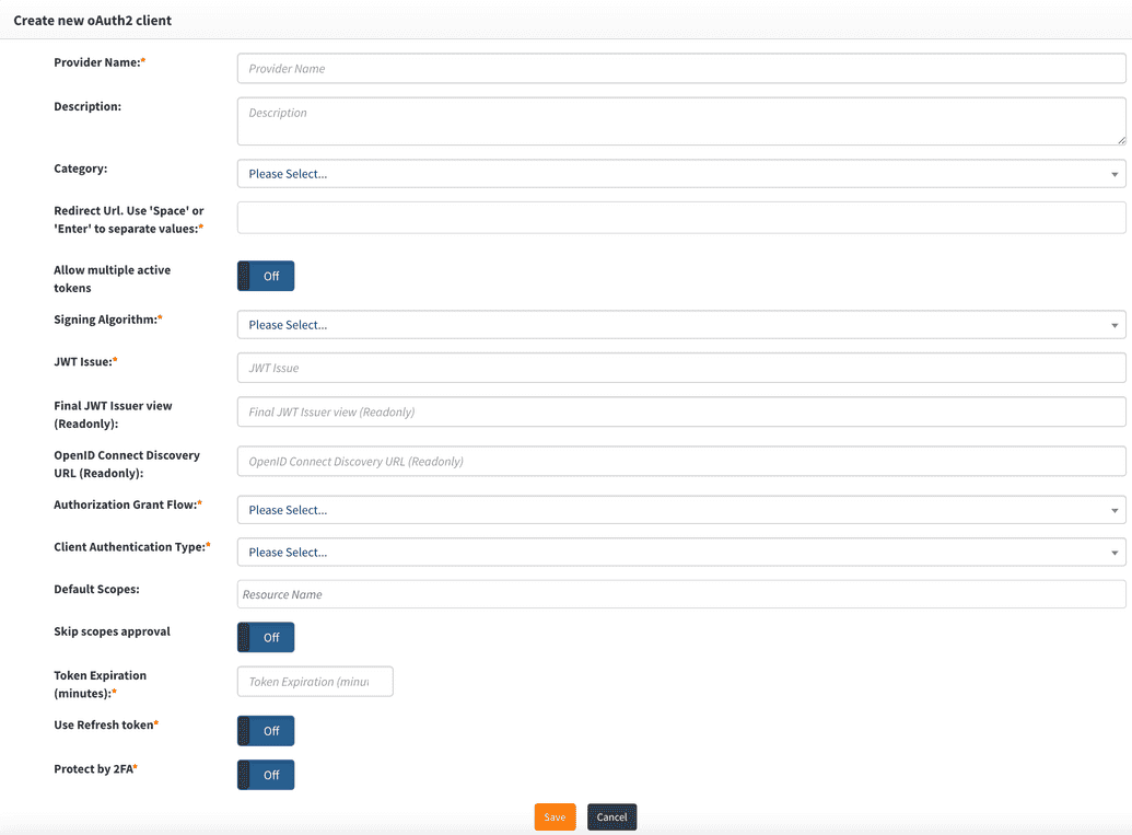 Create new authentication provider