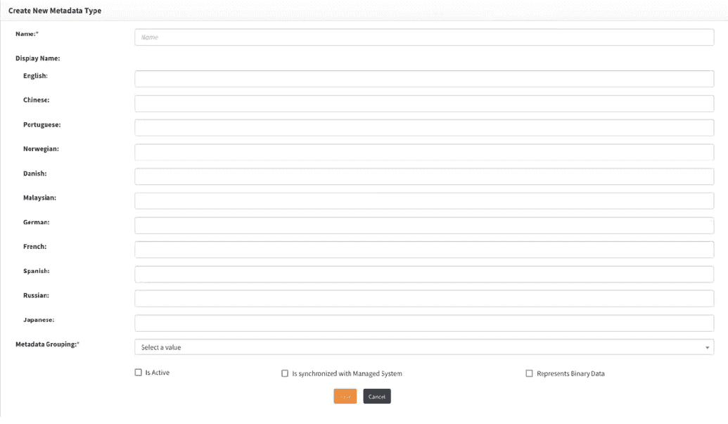 Create types screen