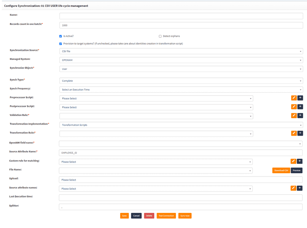 Synchronization configuration