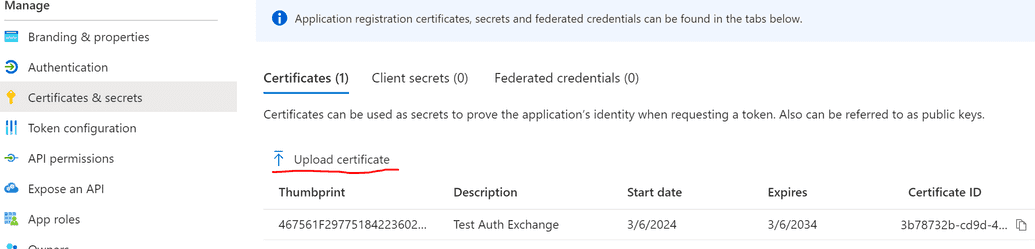 Exporting certificate to Azure