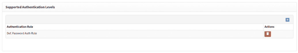Support authentication levels