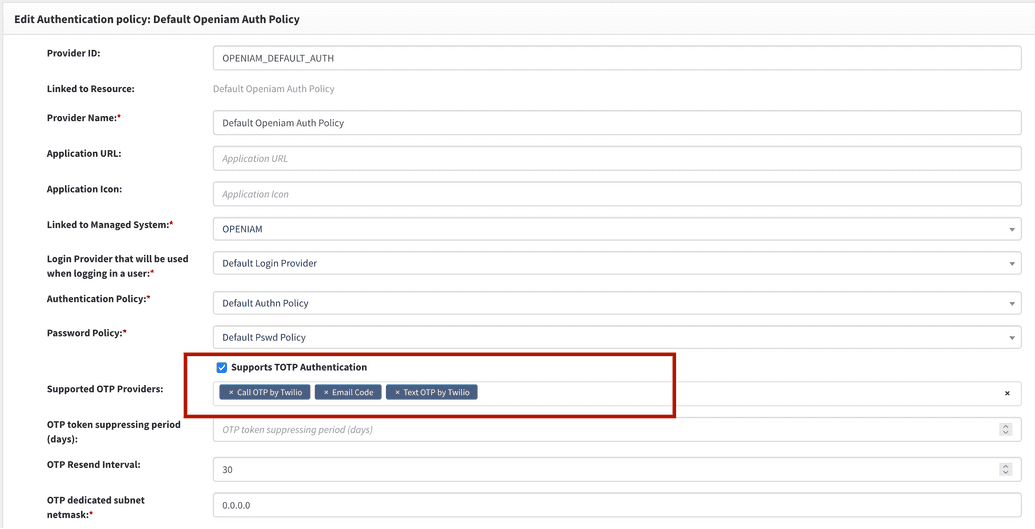 OTP auth provider