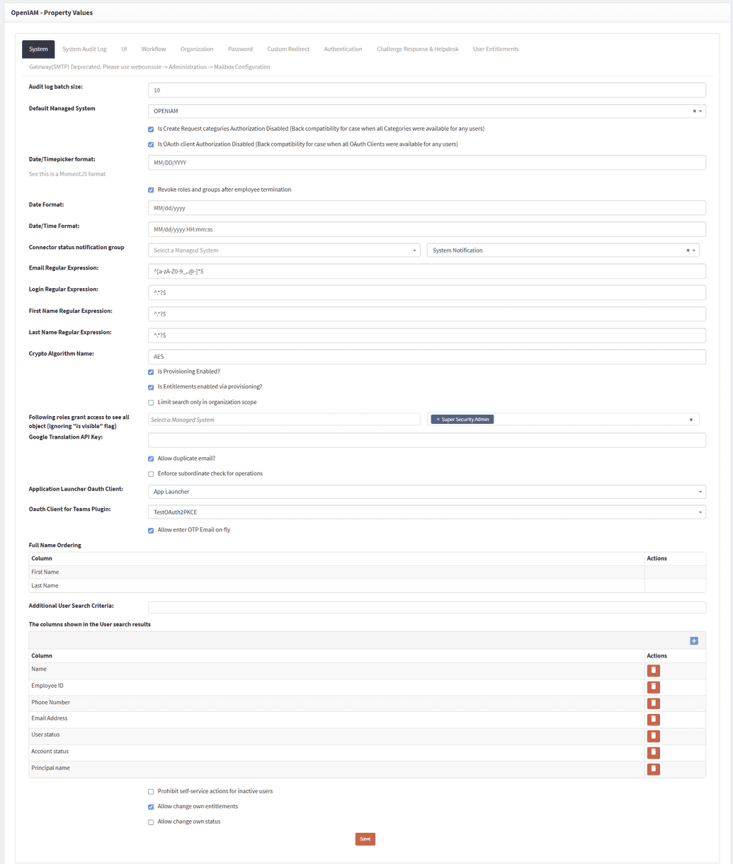 System Tab