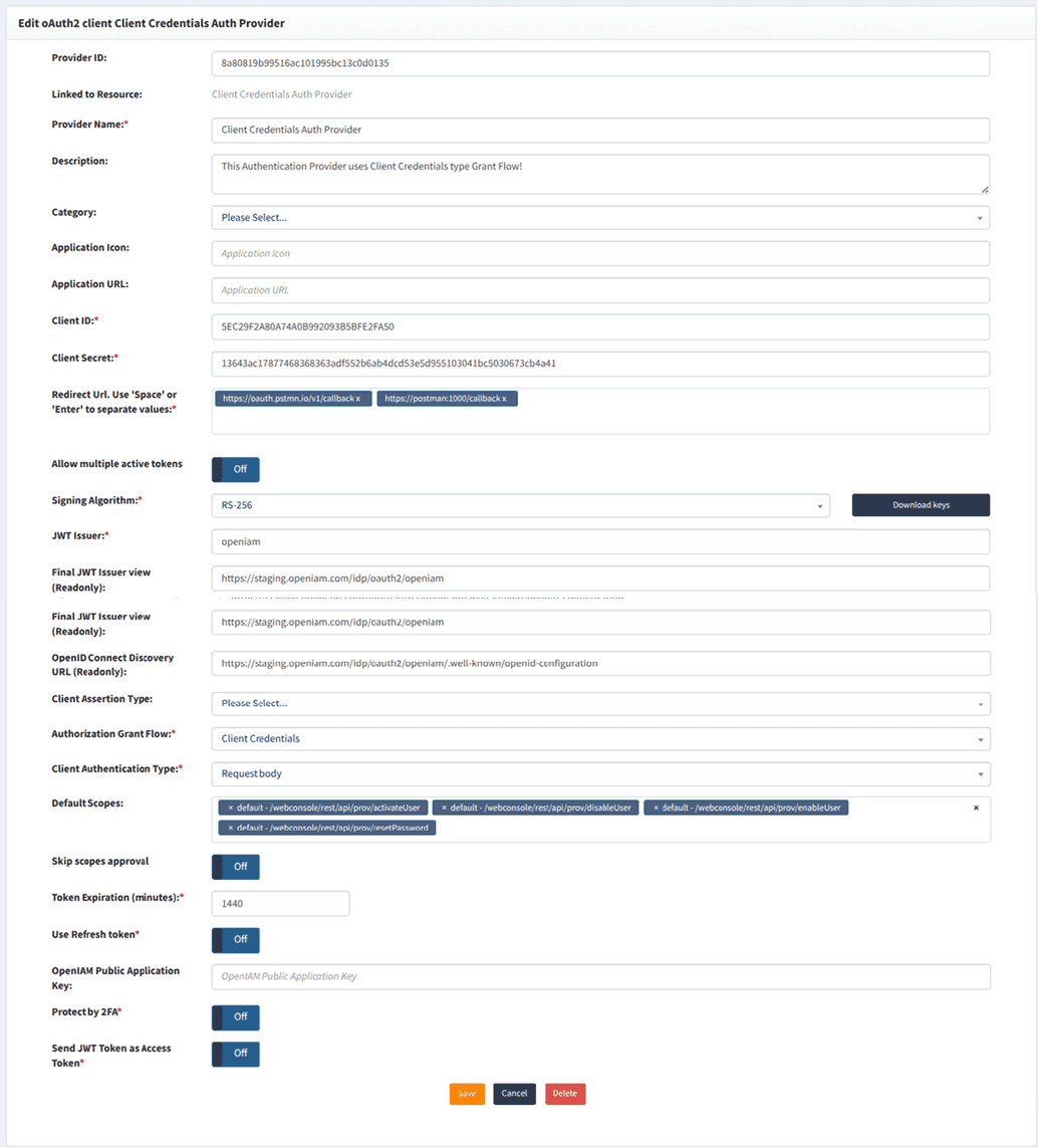 Authentication provider