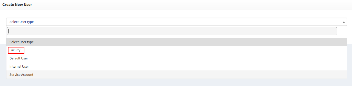 Faculty User Type