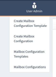 Mailbox configuration menu