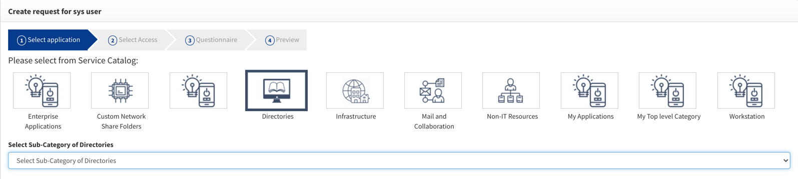 Catalog categories