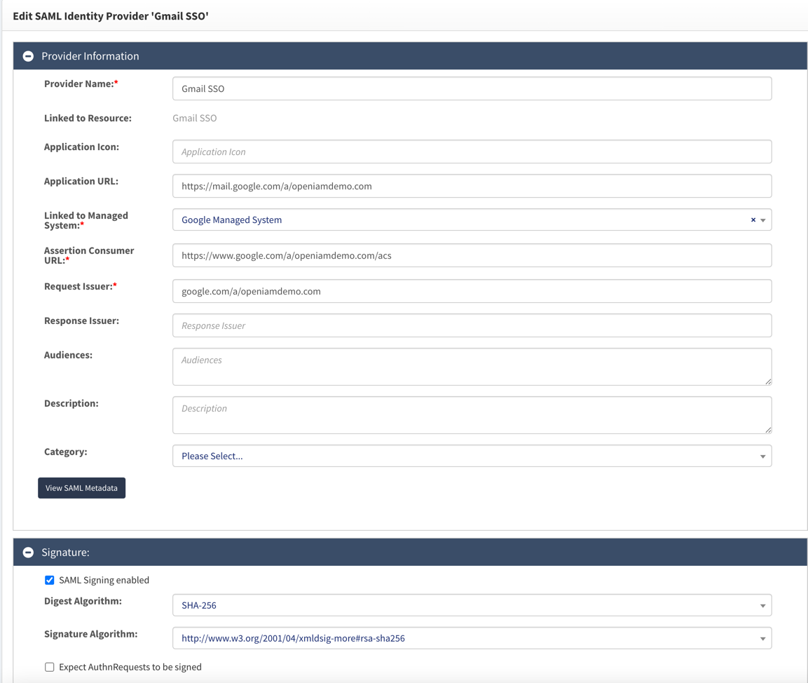 OpenIAM configuration