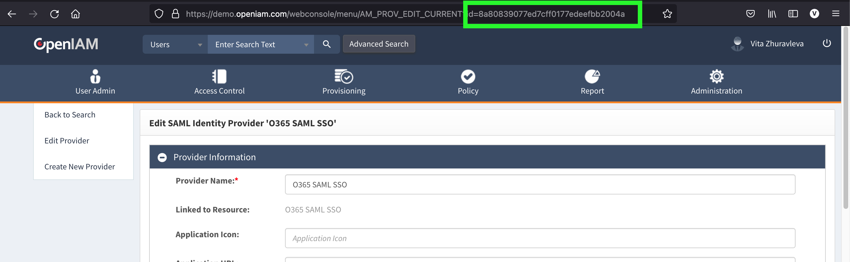 Authentication provider configuration