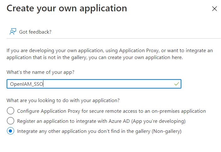 Creating custom application for SSO