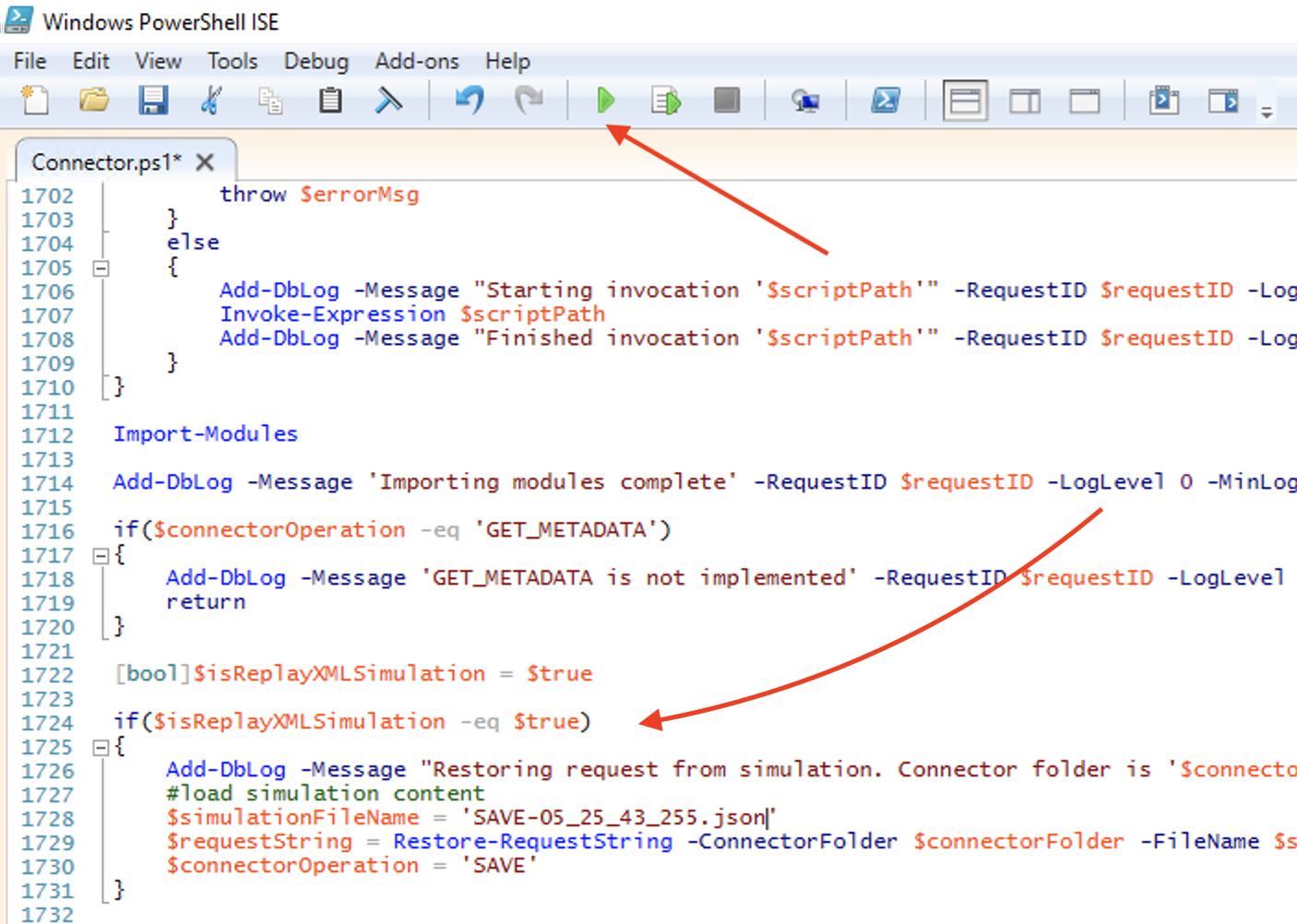 Debugging PowerShell connector