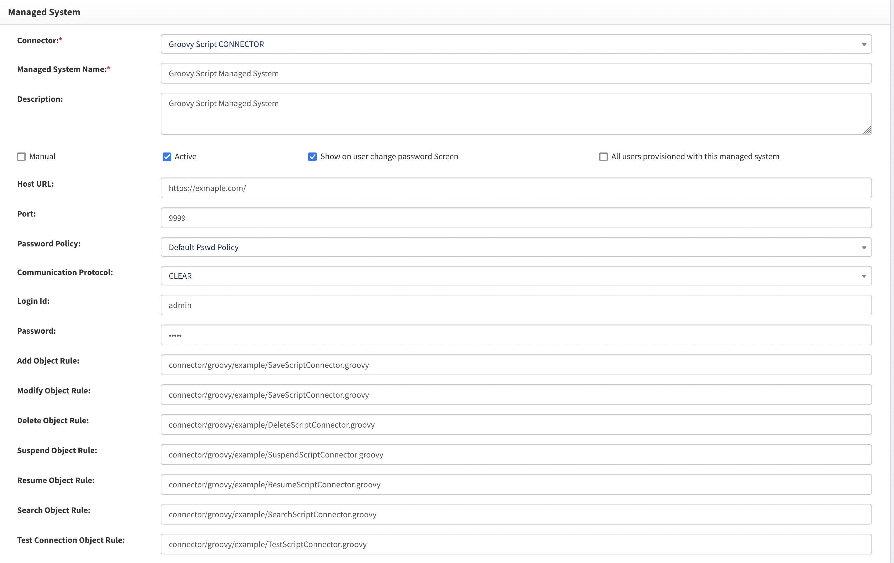 Groovy script managed system