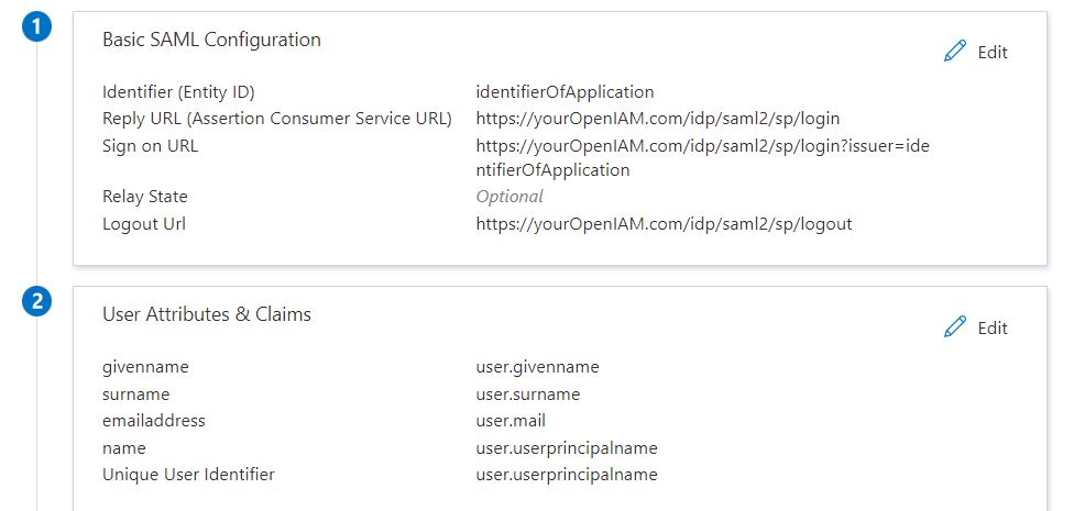 Configuration Azure SSO example