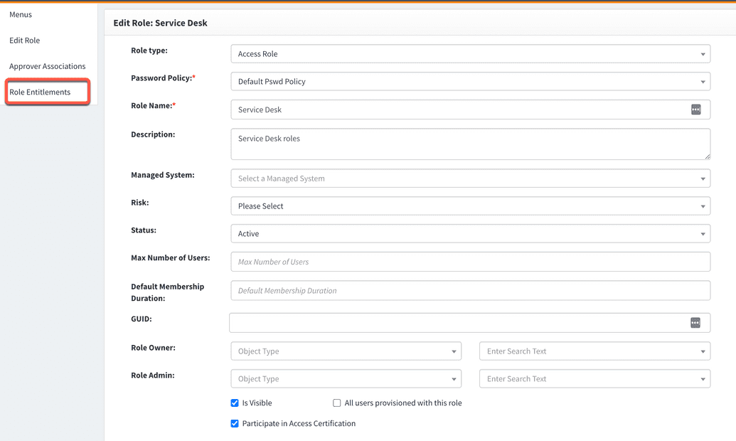 Role summary view