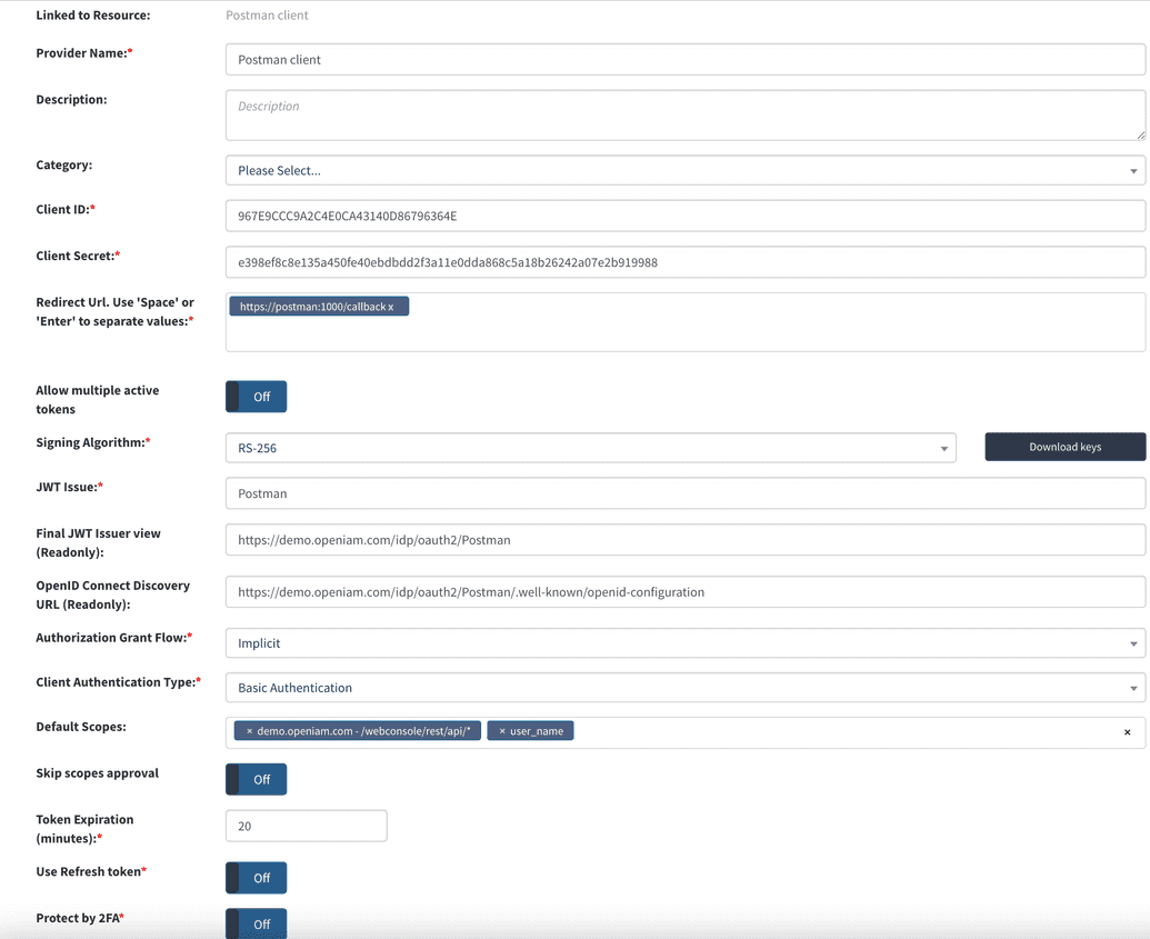 Authentication provider example