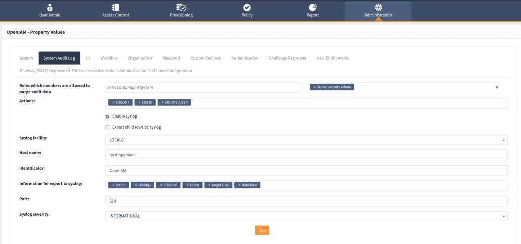 Openain log properties