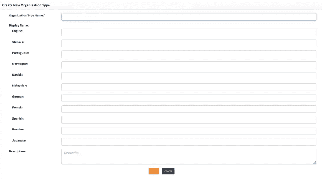 Create organization types