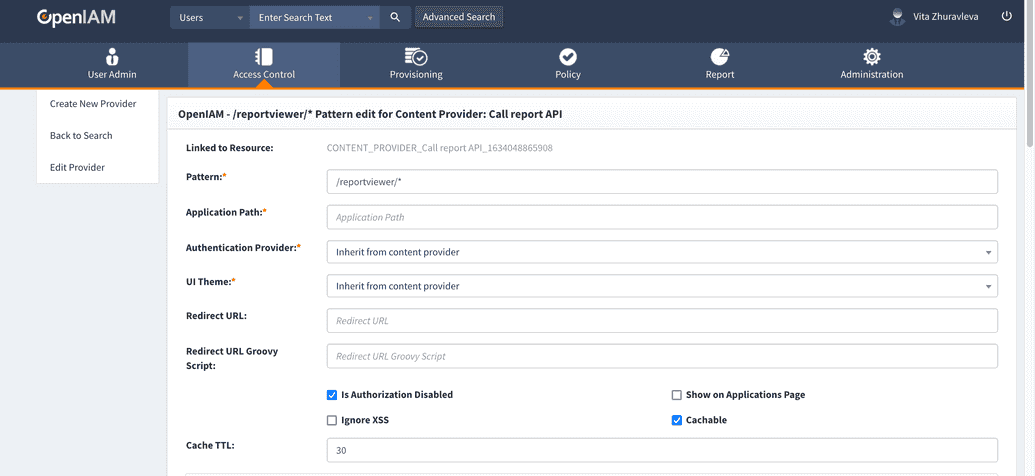 Uri pattern for reporting