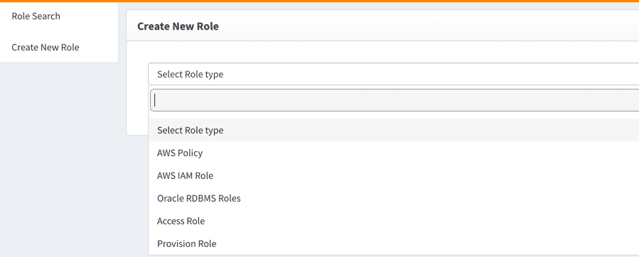 Create role - type