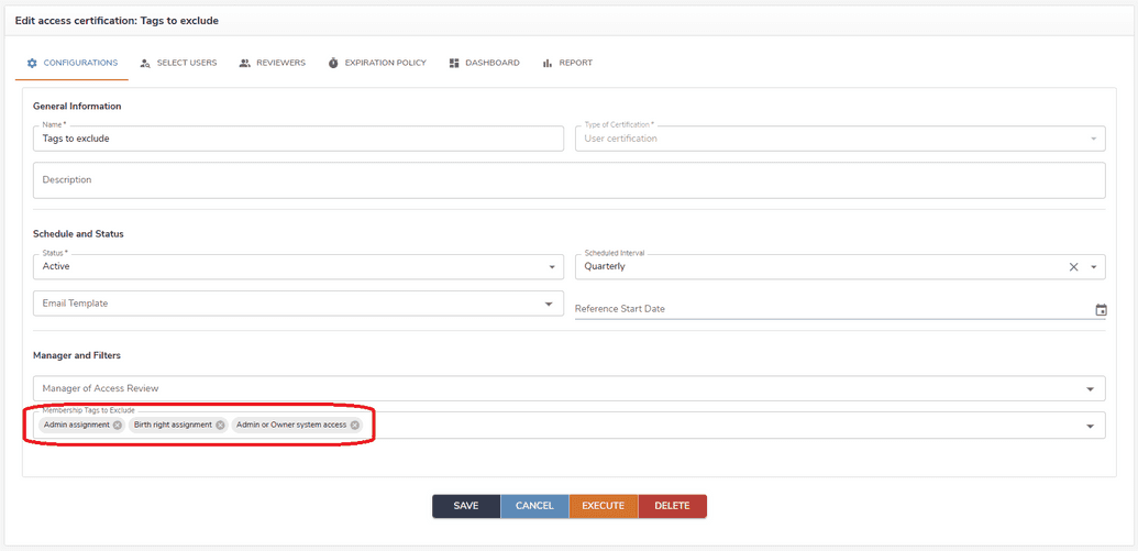 Excluding a tag field