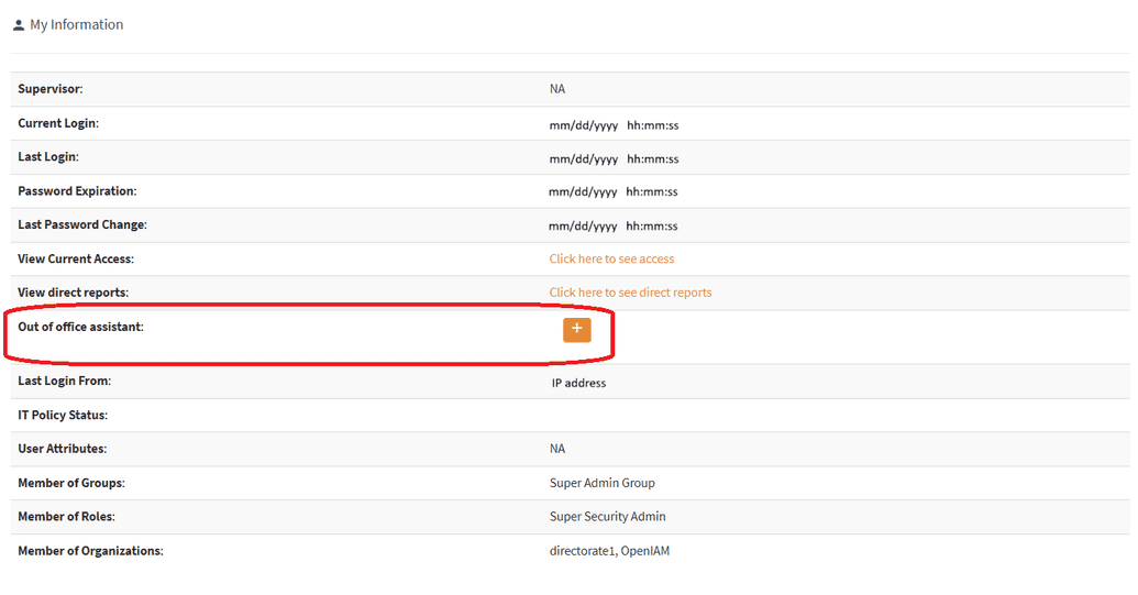 Out of office option
