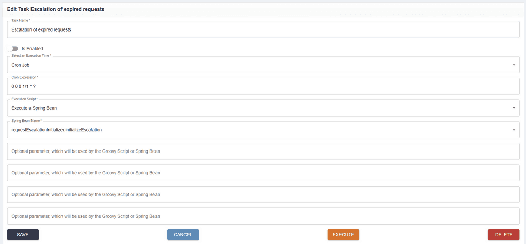 Escalation of expired requests screen