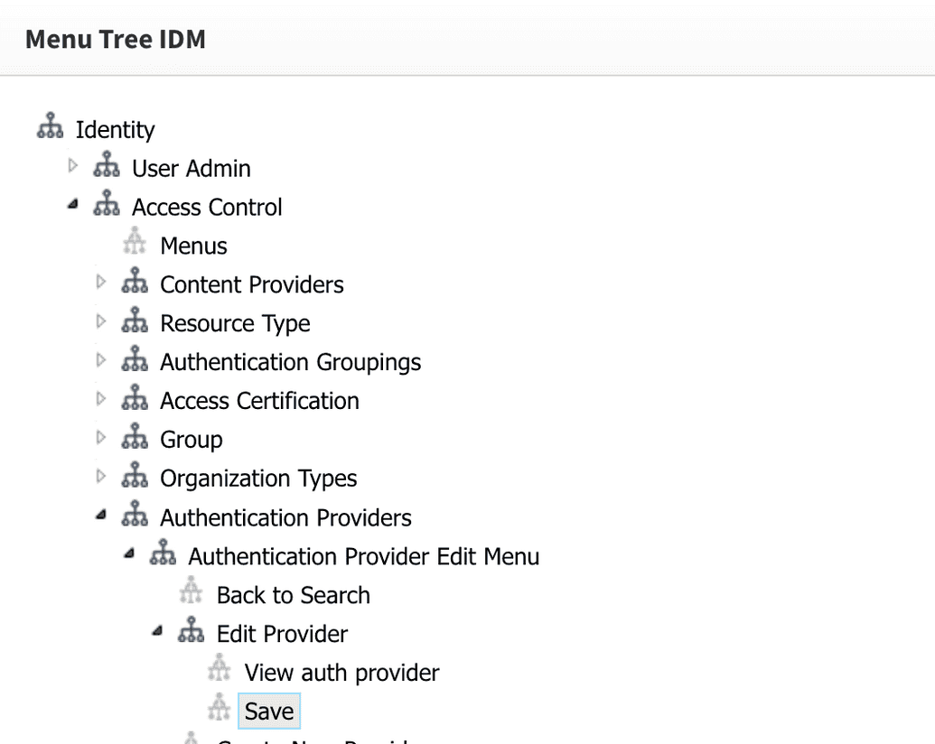 Save button on Auth provider screen