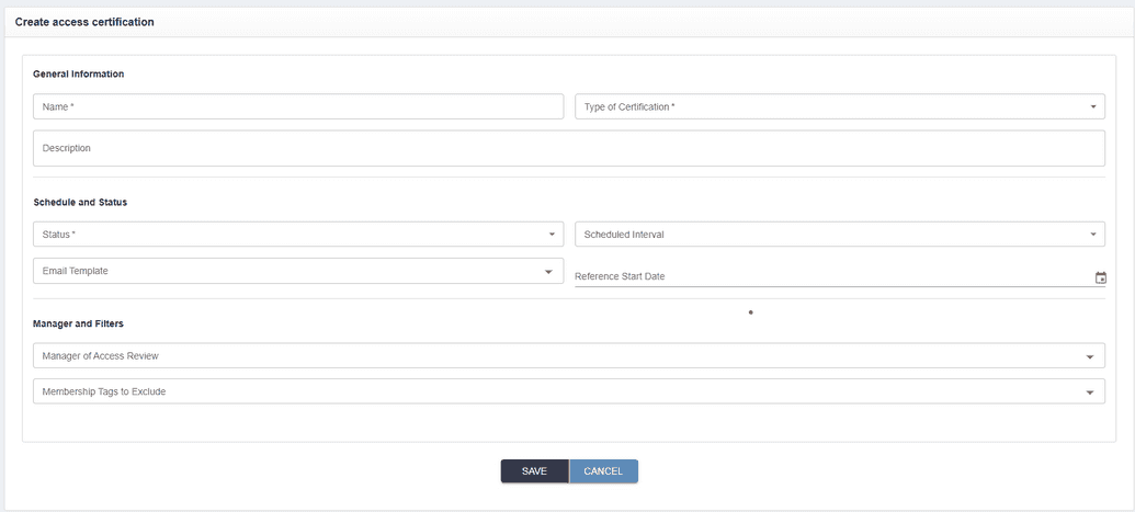 New certification configuration