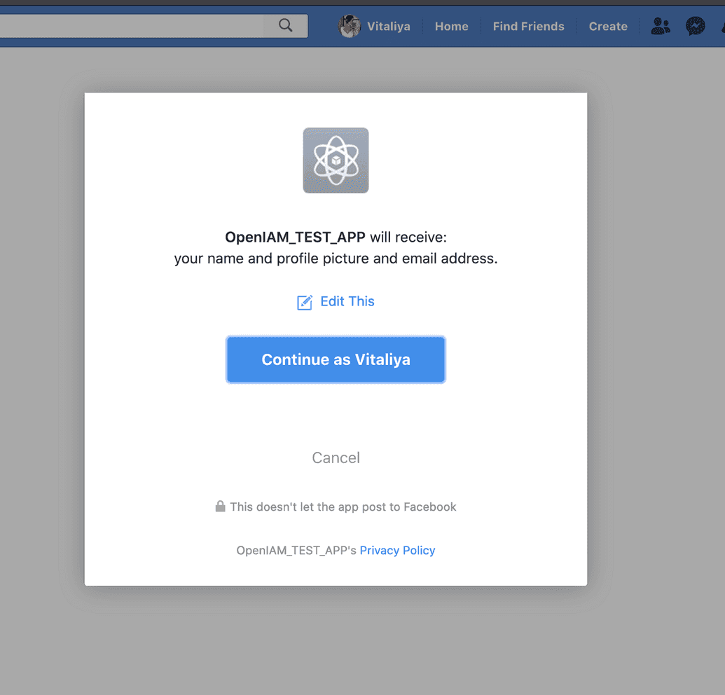 Facebook Login Prompt